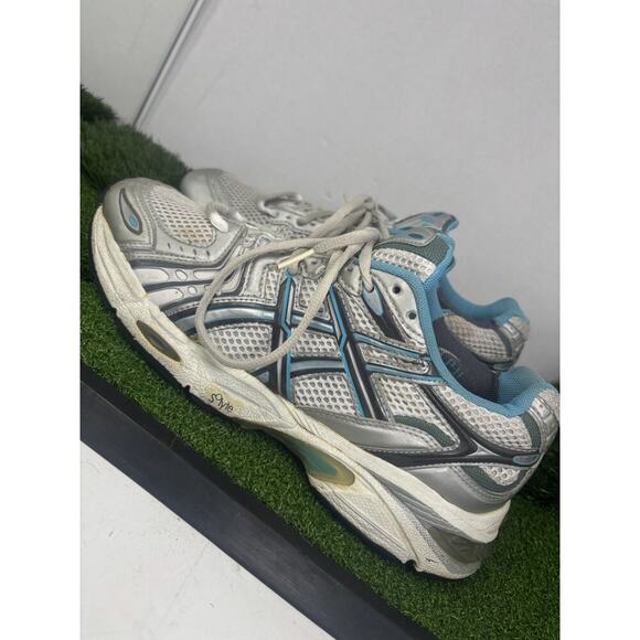ASICS AHAR+ GEL-STRATUS SZ 9.5 TN7A5 SILVER Blue GRAY RUNNING SNEAKERS - Picture 1 of 8